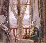 Edouard Vuillard Mrs. Black s window and lulu France oil painting artist